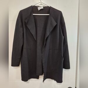 ZARA blk distressed sweater/ jacket  - checked pic PTP 23